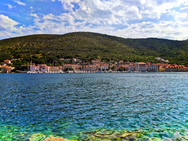 Town of Vis Croatia from across the bay 1