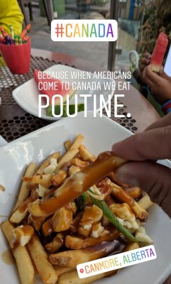 Poutine at Dinner in Canmore Alberta