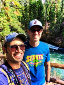 Chris and Rob Taylor hiking at Benham Falls Deschutes National Forest Bend Oregon 1