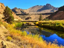 Footbridge over Crooked River Smith Rock State Park Terrabonne Oregon 1