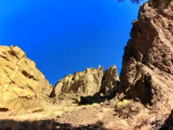 Looking up at Misery Ridge Trail Smith Rock State Park Terrabonne Oregon 1