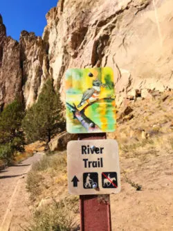 River Trail sign Smith Rock State Park Terrabonne Oregon 2