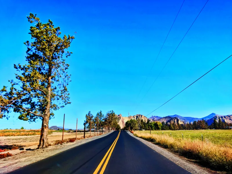 Road into Smith Rock State Park Terrabonne Oregon 2