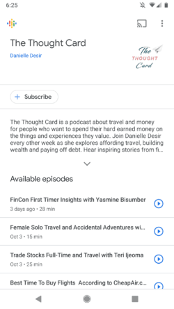 Thought Card travel Podcast