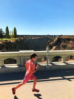 Taylor Family at Old Highway 97 bridge at Peter Skene Ogden State Park Terrabonne Oregon 3