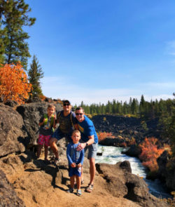 Taylor Family with Fall Colors on Deschutes River at Dillon Falls Deschutes National Forest Bend 10