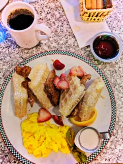 Chicken and Waffles at Johns Place breakfast Victoria BC 1