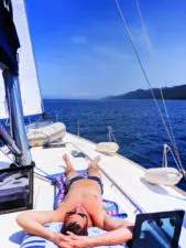 Chris Taylor relaxing onboard Pride Sailing Holidays Mljet Croatia 1