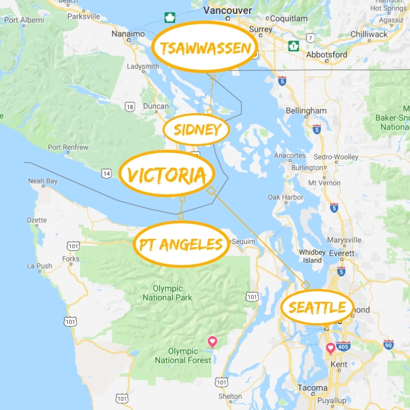 Ferry Routes to Victoria BC