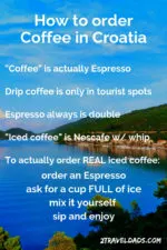 How to order coffee in Croatia pin
