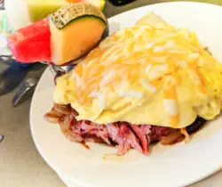 Pulled Pork Breakfast Bowl at Sassys Restaurant Victoria BC 2