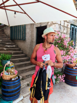 Rob Taylor at Grappa tasting in Okuklje on Isle of Mljet Croatia 2