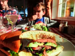 Salmon Sandwich at Roost Vineyard Farm and Bakery Sidney BC 2