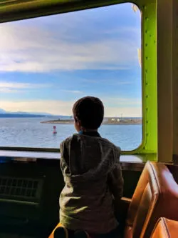 Taylor family in Waiting room on MV Coho Ferry at Port Angeles 1