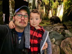 Taylor family with Natural History exhibits at Royal BC Museum Victoria BC 2