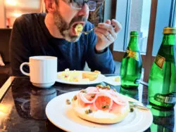 Chris Taylor at breakfast Hyatt lounge Seattle Grand Hyatt 1