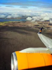 Iceland Air jet flying out of Rekjyavik Airpoirt Keflavik 1