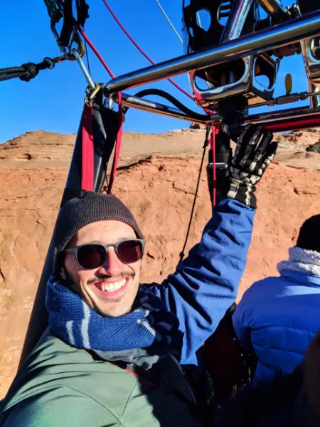 Rob Taylor at Morning hot air ballooning at Red Rocks Park Gallup NM 2