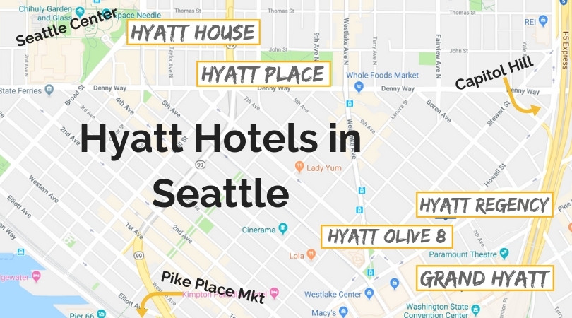Seattle Hyatt Locations Map 2 Travel Dads