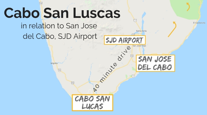 SJD to Cabo San Lucas map
