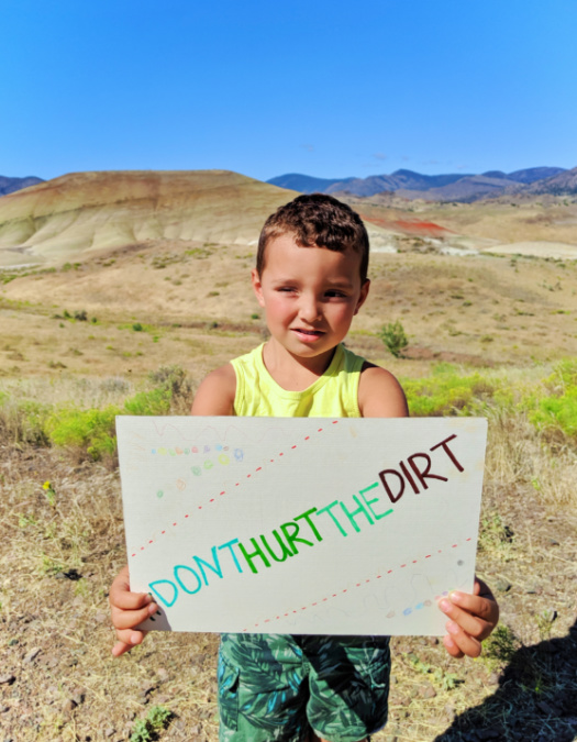 2TD Dont Hurt the Dirt at Painted Hills John Day Fossil Beds NM Dayville Oregon 3