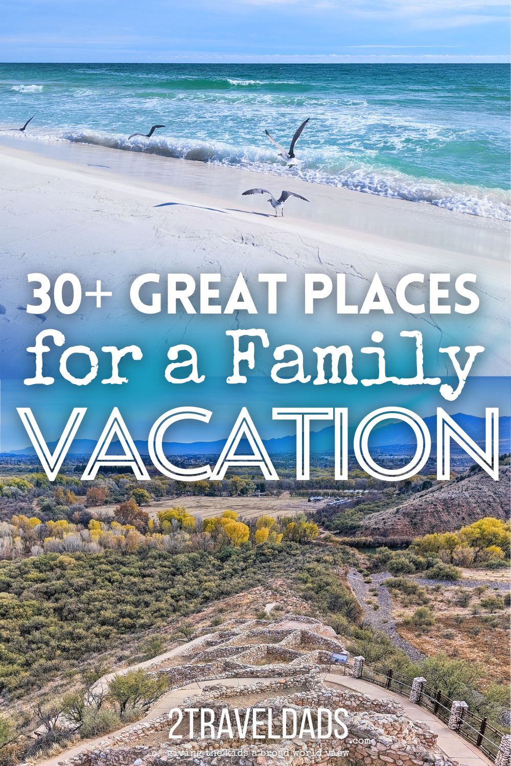 There are lots of good places for family vacations but it can be difficult to choose from so many options. We've put together 30+ ideas for family trips around North America for every season and budget, from camping trips to beach vacations. See what our favorites are and which destination YOU would pick!