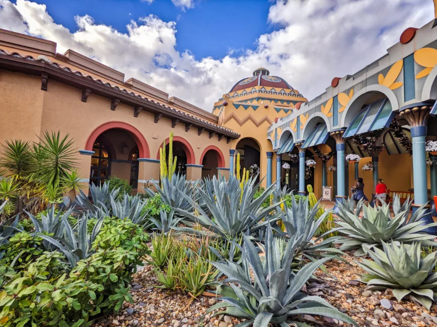 Agaves and Exterior of Disneys Coronado Springs Resort Walt Disney World 1