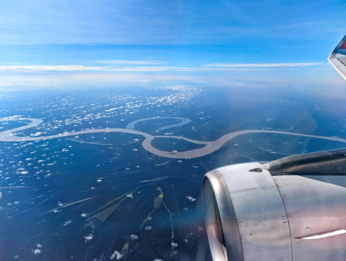Amazon River from Airplane Latam Peru 1