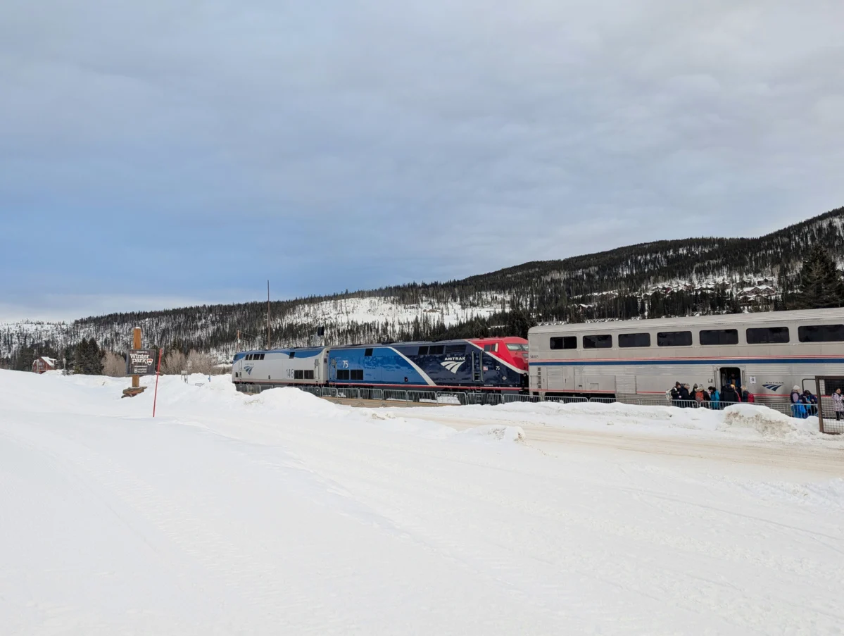 Amtrak Winter Park Express Ski Train at Winter Park Resort Colorado 1