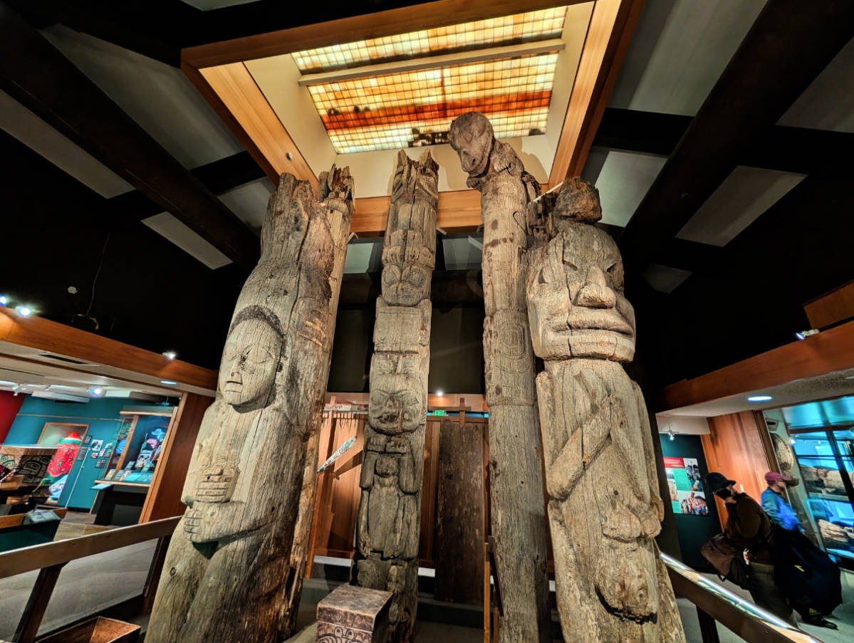 Antique Totem Poles at Totem Heritage Center in Ketchikan Alaska 1