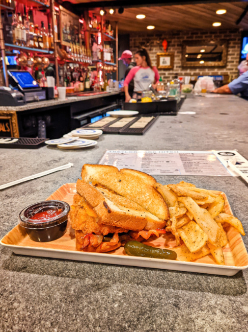 Apple Cinnamon Chicken Sandwich at Treylor Park Hitch Restaurant Savannah Georgia 1