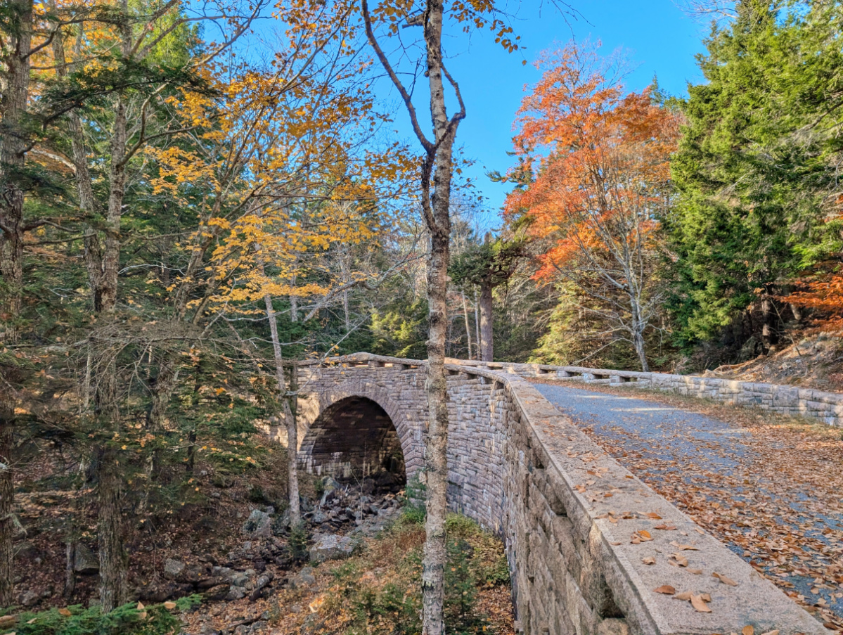 Arch Bridge and Fall Colors on the Carriage Roads in Acadia National Park Maine 7