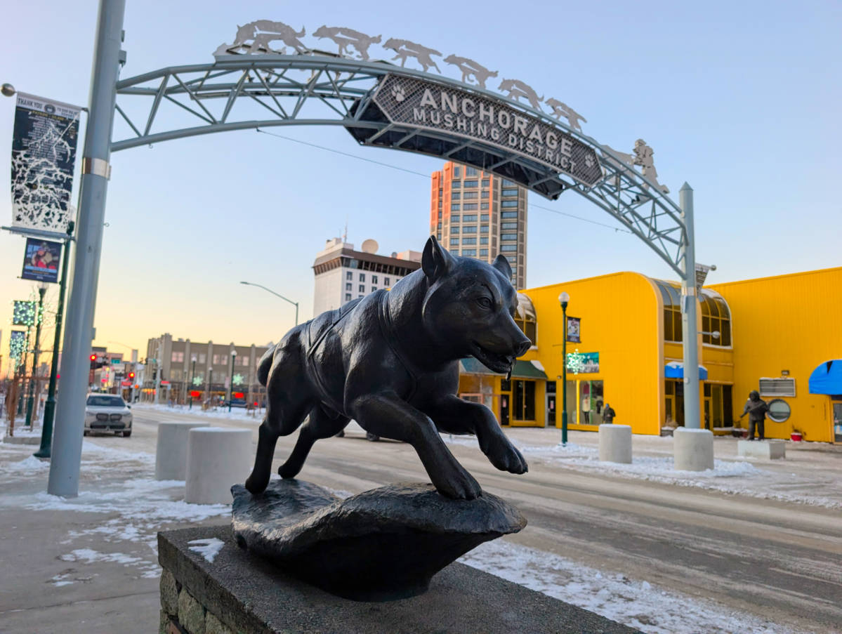 Balto Sculpture in Mushing District Downtown Anchorage Alaska 2