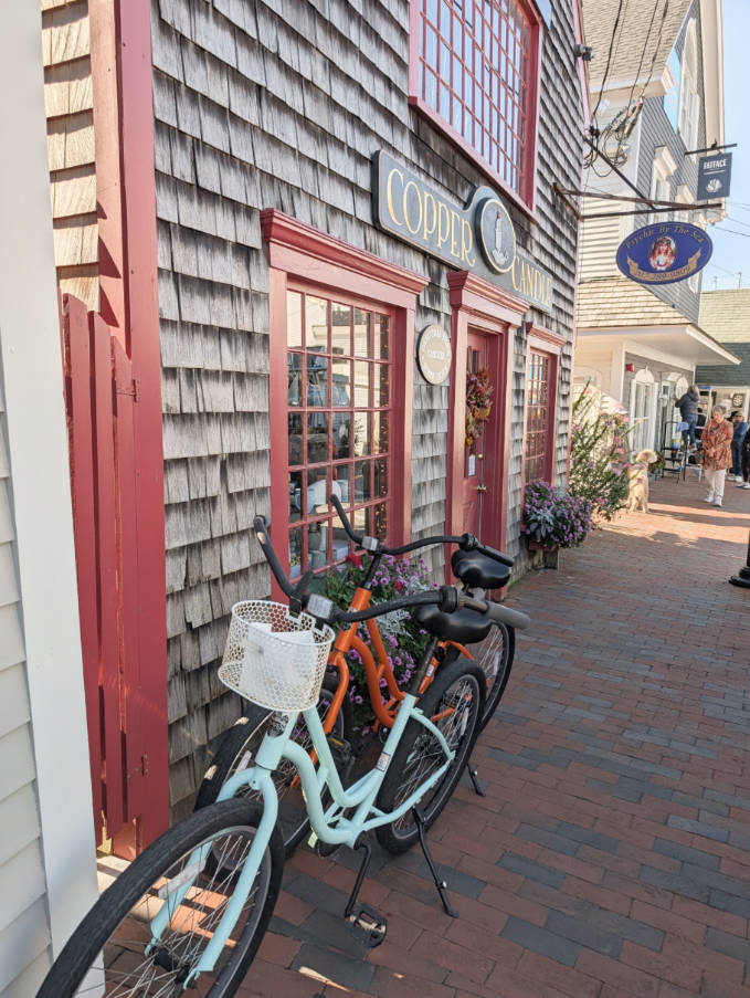 Beach Cruiser Bikes in downtown Kennebunkport Maine 1