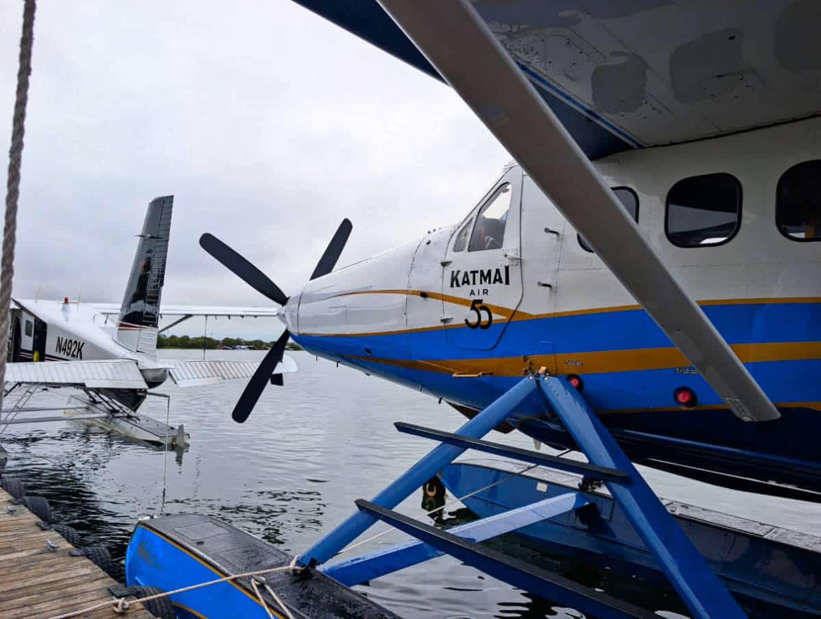 Beaver Seaplane Katmai Air in harbor in King Salmon Alaska
