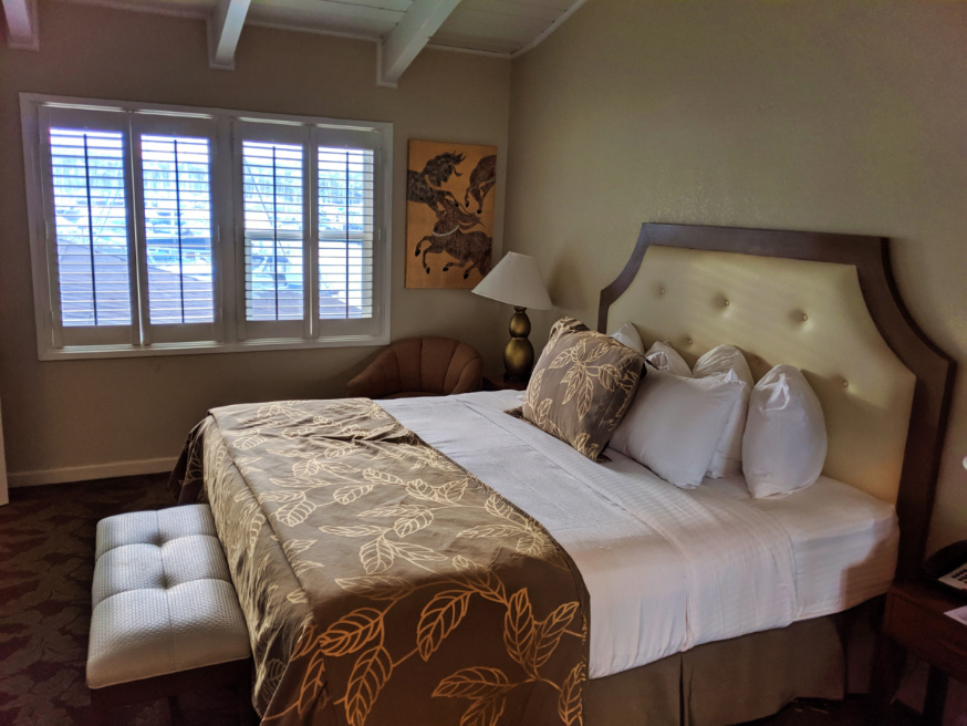 Bedroom of King Suite room at Best Western Island Palms Hotel San Diego California 1