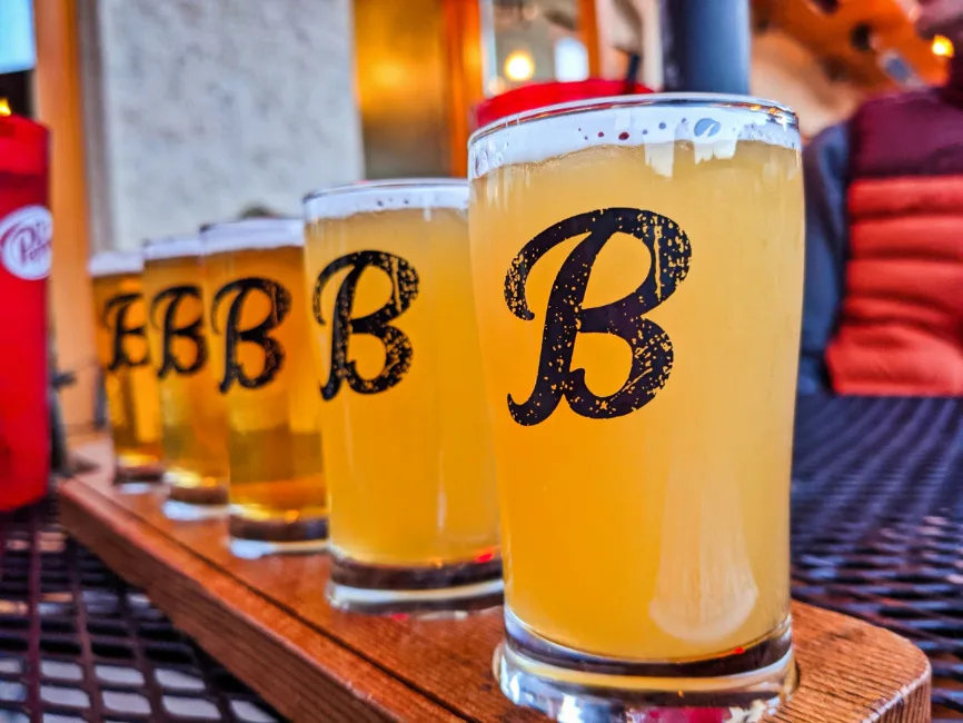 Beer Tasting Flight at Blewett Brewing Company Leavenworth Washington 1