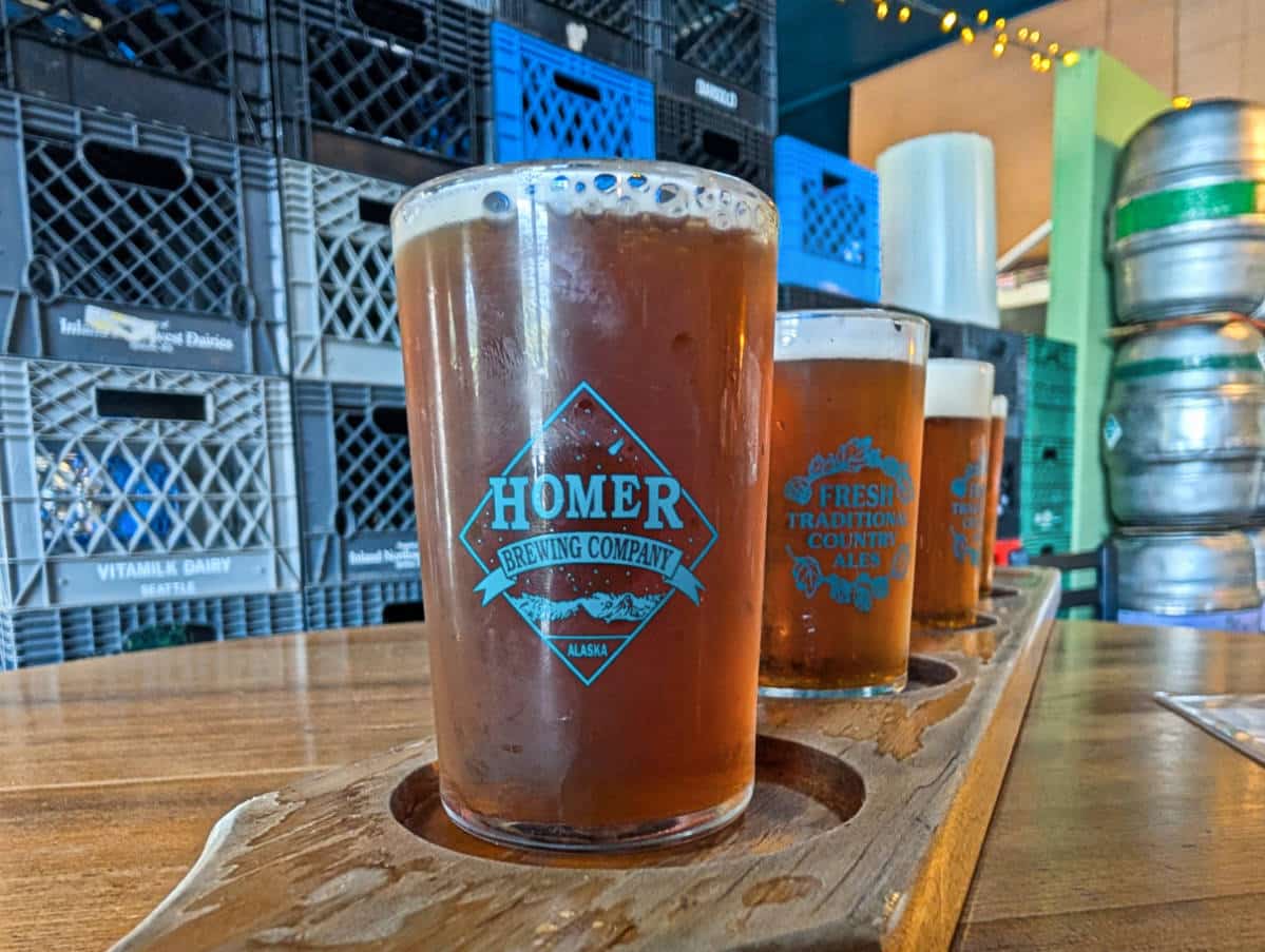 Beer Tasting flight at Homer Brewing Co Homer Alaska 1
