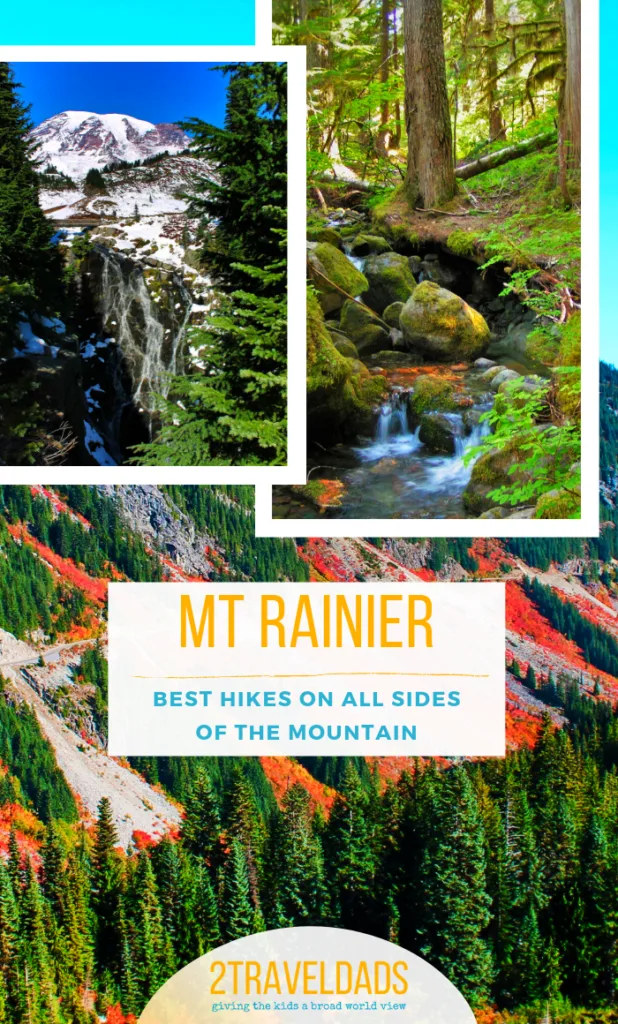 The best hiking in Mount Rainier National Park from waterfalls to rainforests. Hikes that are kid friendly and beautiful in the Pacific Northwest. #hiking #nationalpark #washington