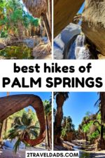 The best hiking in Palm Springs includes palm forests, waterfalls, oasis and desert. Hiking trails and tips for exploring the canyons, Coachella Valley and Joshua Tree National Park.