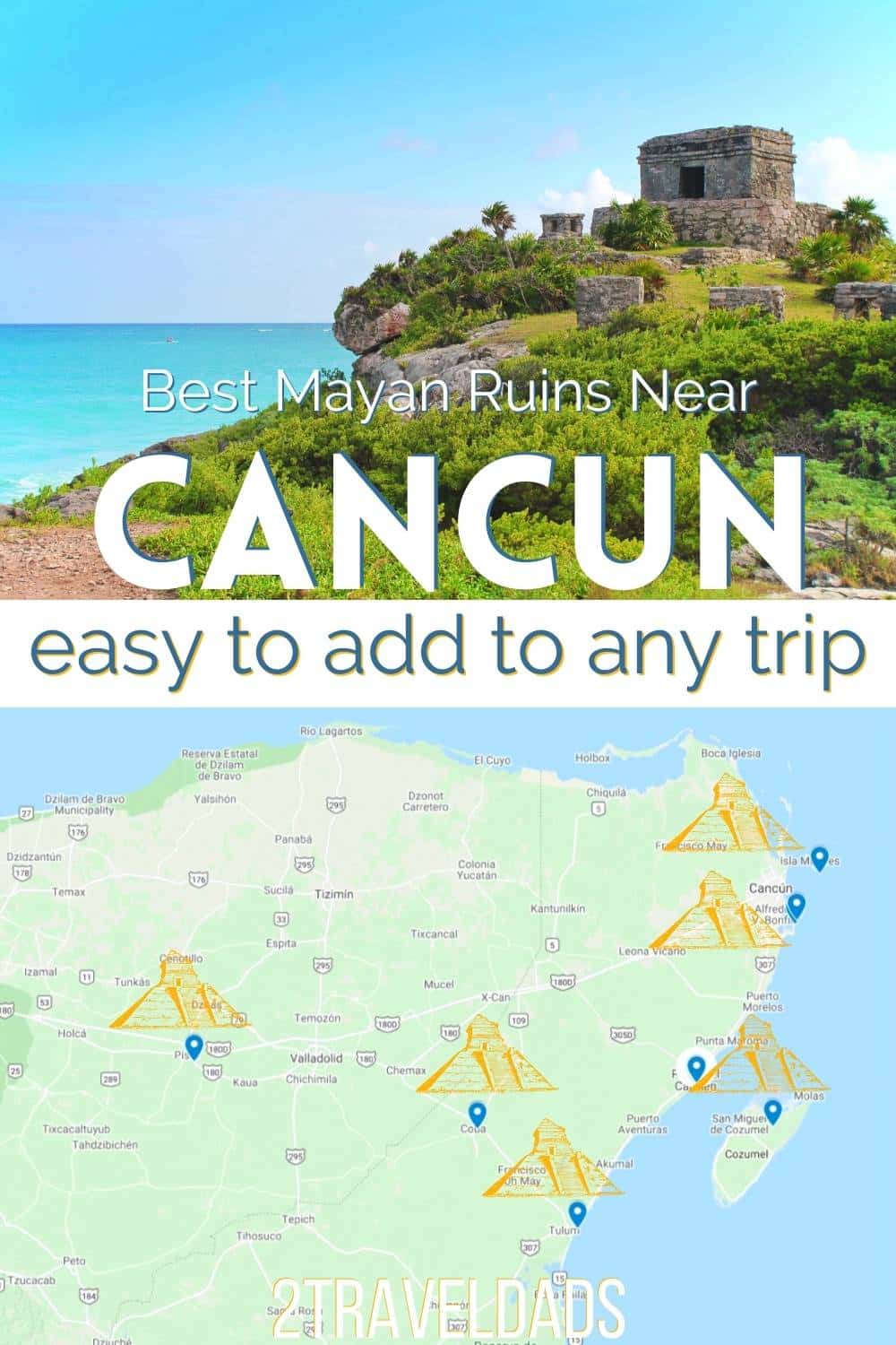 Add the best Mayan ruins near Cancun to a Yucatan vacation itinerary. From Cancun to Tulum, Mayan ruins are everywhere and are some of the most interesting things to do.