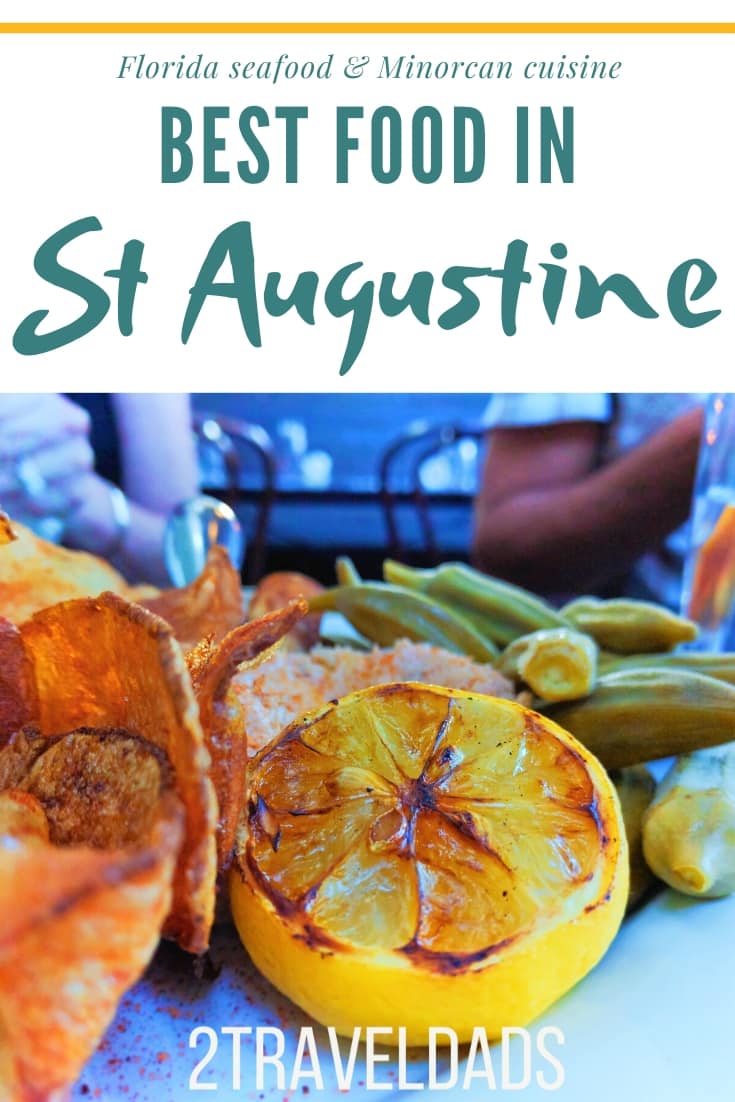 These are the best restaurants in St Augustine, from Florida seafood to the unique Minorcan cuisine. Best things to eat from beach food to distilleries. #Florida #seafood #restaurants