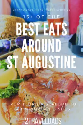 These are the best restaurants in St Augustine, from Florida seafood to the unique Minorcan cuisine. Best things to eat from beach food to distilleries. #Florida #seafood #restaurants