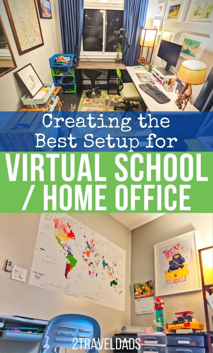 How to setup a virtual school space or effective home office setting, including a tried and true shopping list. Prep for back-to-school or continued working from home with this guide.