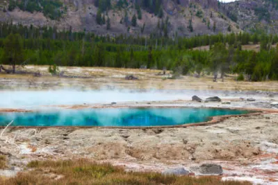 Black Opal Pool at Biscuit Geyser Basin Yellowstone National Park Wyoming 1