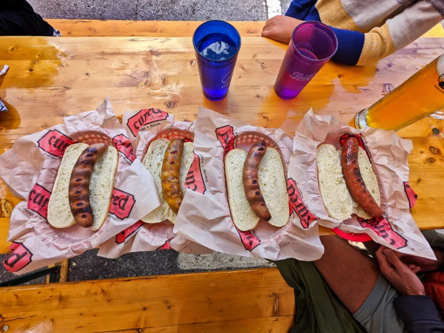 Bratwursts at Cured Sausage Garden Leavenworth Washington 1