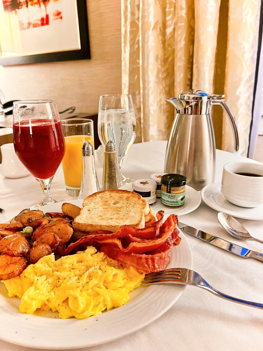 Breakfast In Room Dining at the Fairmont Palliser Hotel Calgary Alberta 1