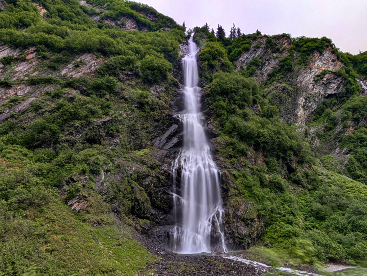 Bridal Veil Falls in Keystone Canyon on Richardson Highway Valdez Alaska