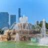 Buckingham Fountain with Skyline in Chicago Illinois 3