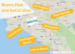 Map of Buena Park in relation of other SoCal sites